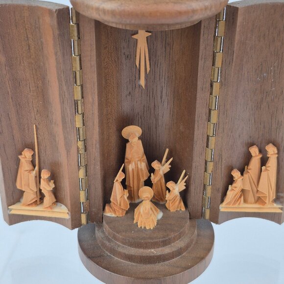 Vintage Lang Oberammergau Passion Hand-Carved Wood Creche Nativity Germany - Picture 2 of 16